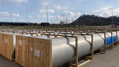 The large caliber STS welded pipe manufactured from SeAH Steel’s Sooncheon Plant.
