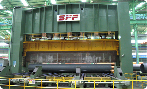 An image of a panoramic view of the inside of SeAH Steel's SPP Steel Pipe Co., Ltd.