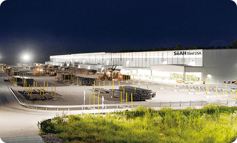 An image of a panoramic view of SeAH Steel USA.
