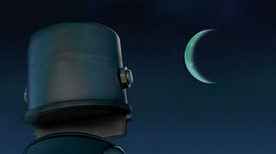 A thumbnail image of Seron looking at the crescent moon.